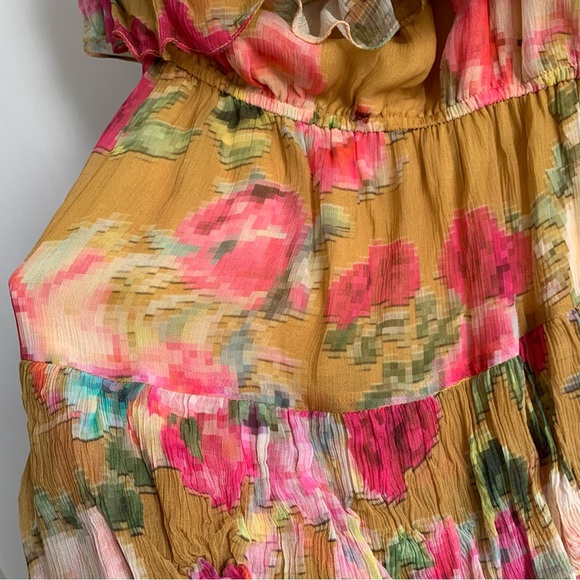 Rococo Sand Avar One Shoulder Floral Tiered Ruffle Mini Dress - Picture 9 of 15
